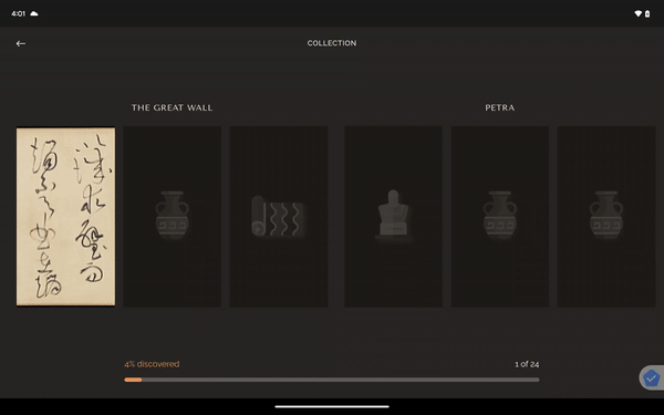 Collections page in Wonderous app not maintaining scroll position