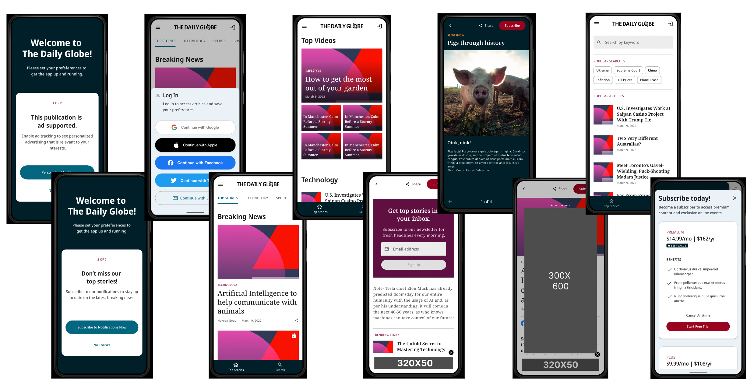 *Sample features provided in the Flutter News Toolkit*