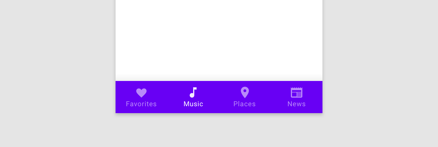 A typical bottom navigation bar; Flutter’s BottomNavigationBar widget.