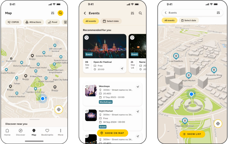 Home screen of the Expo City Dubai app